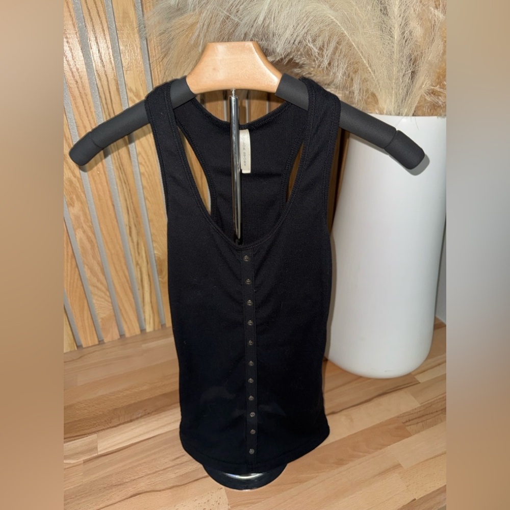 Color Story Black Ribbed Racerback Tank